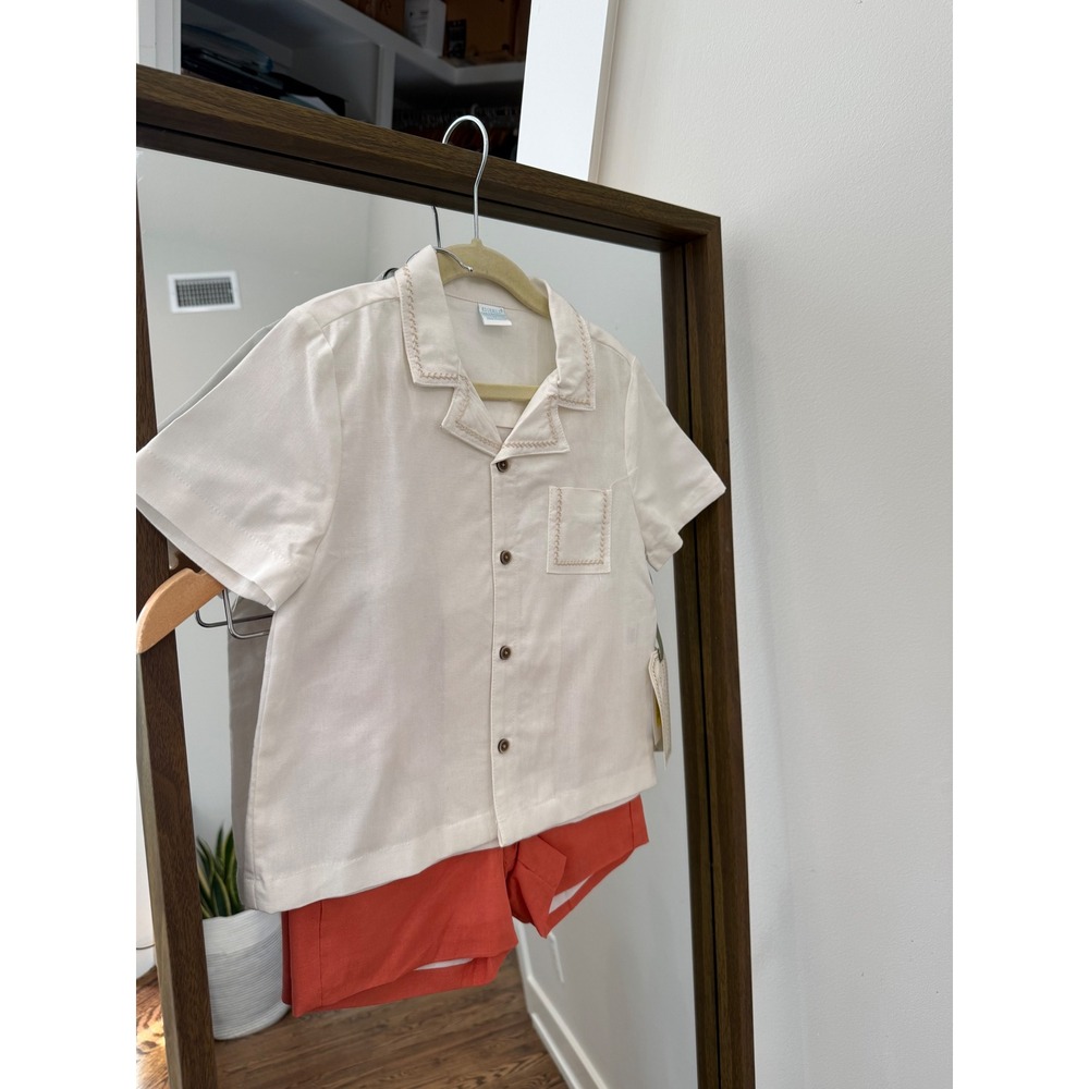 Edgehill Collection x Kristin Ellen Hockman Kids 4T Shirt and Shorts Set Cream